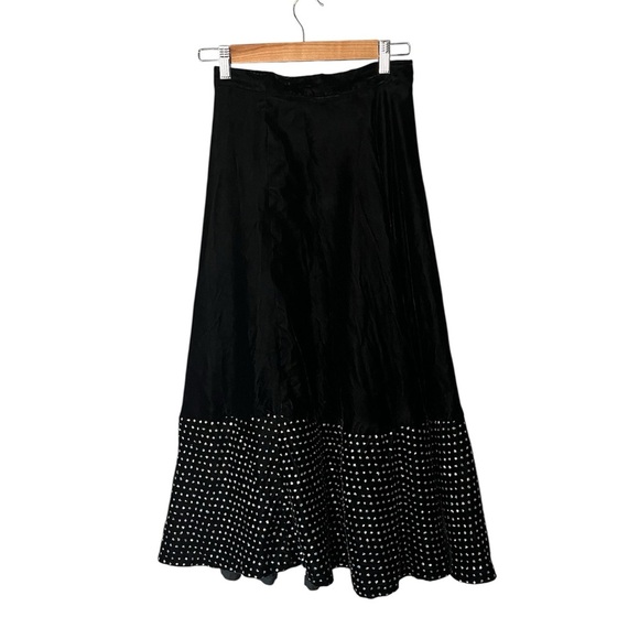 McNaughton x Vintage Black Velvet Iridescent Sparkle Polka Dot Skirt Halter Set - Picture 3 of 12